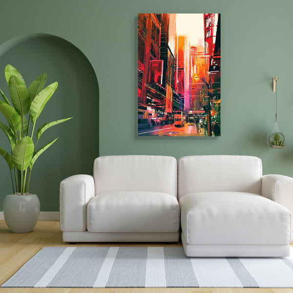 City Street With Office Buildings Canvas Painting Synthetic Frame-Paintings MDF Framing-AFF_FR-IC 5005424 IC 5005424, Architecture, Art and Paintings, Automobiles, Business, Cities, City Views, Illustrations, Landscapes, Modern Art, Paintings, People, Perspective, Scenic, Signs, Signs and Symbols, Skylines, Transportation, Travel, Urban, Vehicles, Watercolour, city, street, with, office, buildings, canvas, painting, for, bedroom, living, room, engineered, wood, frame, landscape, watercolor, oil, modern, art