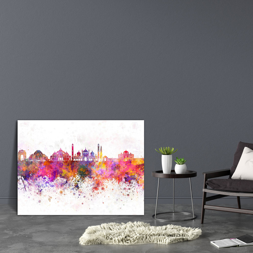 Delhi Skyline, India Canvas Painting Synthetic Frame-Paintings MDF Framing-AFF_FR-IC 5005468 IC 5005468, Abstract Expressionism, Abstracts, Architecture, Art and Paintings, Asian, Cities, City Views, Illustrations, Indian, Landmarks, Panorama, Places, Semi Abstract, Skylines, Splatter, Watercolour, delhi, skyline, india, canvas, painting, synthetic, frame, abstract, art, asia, background, bright, cityscape, color, colorful, creativity, grunge, illustration, landmark, monuments, paint, panoramic, splash, tex