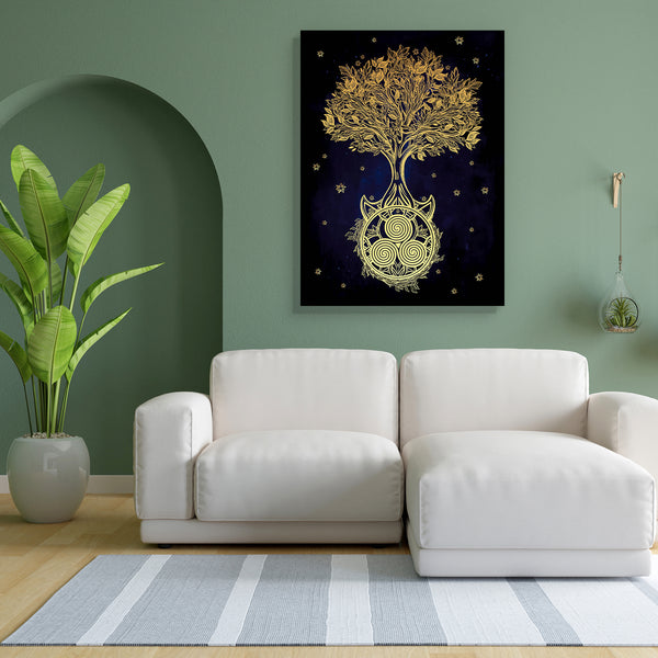 Romantic Tree Of Life D2 Canvas Painting Synthetic Frame-Paintings MDF Framing-AFF_FR-IC 5005483 IC 5005483, Culture, Drawing, Ethnic, Illustrations, Signs, Signs and Symbols, Symbols, Traditional, Tribal, World Culture, romantic, tree, of, life, d2, canvas, painting, for, bedroom, living, room, engineered, wood, frame, hand, drawn, beautiful, vector, illustration, isolated, design, mystic, symbol, your, use, artzfolio, wall decor for living room, wall frames for living room, frames for living room, wall ar