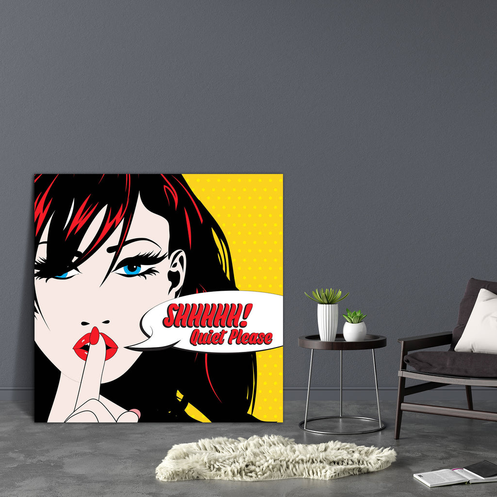 Pop Art Woman D1 Canvas Painting Synthetic Frame-Paintings MDF Framing-AFF_FR-IC 5005583 IC 5005583, Animated Cartoons, Art and Paintings, Caricature, Cartoons, Comics, Dots, Illustrations, Modern Art, Patterns, Pop Art, Retro, Signs, Signs and Symbols, pop, art, woman, d1, canvas, painting, synthetic, frame, silence, quiet, beautiful, beauty, cartoon, color, comic, design, eyes, face, female, feminine, finger, girl, hair, illustration, lady, lips, lipstick, modern, mouth, pattern, person, popart, poster, p