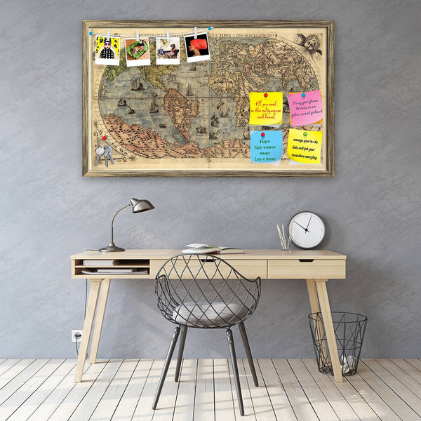 Ancient World Map D2 Bulletin Board Notice Pin Board Soft Board | Framed-Bulletin Boards Framed-BLB_FR-IC 5005729 IC 5005729, African, American, Ancient, Art and Paintings, Asian, Decorative, Historical, Maps, Medieval, Patterns, Retro, Vintage, world, map, d2, bulletin, board, notice, pin, vision, soft, combo, with, thumb, push, pins, sticky, notes, antique, golden, frame, old, of, the, africa, aged, america, art, asia, atlantic, atlas, background, border, burnt, canvas, cartography, color, continents, dir