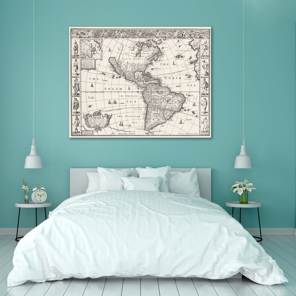 Antique Map Of Americas 1626 Peel & Stick Vinyl Wall Sticker-Laminated Wall Stickers-ART_VN_UN-IC 5005843 IC 5005843, American, Ancient, Books, Cities, City Views, Countries, Drawing, English, Flags, Historical, Landmarks, Maps, Medieval, Persian, Places, Retro, Russian, Signs and Symbols, Symbols, Vintage, antique, map, of, americas, 1626, peel, stick, vinyl, wall, sticker, old, world, age, america, antiquity, atlantic, atlas, background, book, border, canada, cartography, city, country, detail, england, e