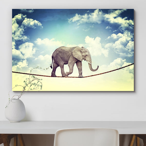 Acrobat Elephant Peel & Stick Vinyl Wall Sticker-Laminated Wall Stickers-ART_VN_UN-IC 5006091 IC 5006091, Abstract Expressionism, Abstracts, Animals, Semi Abstract, Wildlife, acrobat, elephant, peel, stick, vinyl, wall, sticker, for, home, decoration, impossible, balance, abstract, animal, clouds, concept, heavy, mammal, rope, sky, solution, wild, artzfolio, wall sticker, wall stickers, wallpaper sticker, wall stickers for bedroom, wall decoration items for bedroom, wall decor for bedroom, wall stickers for