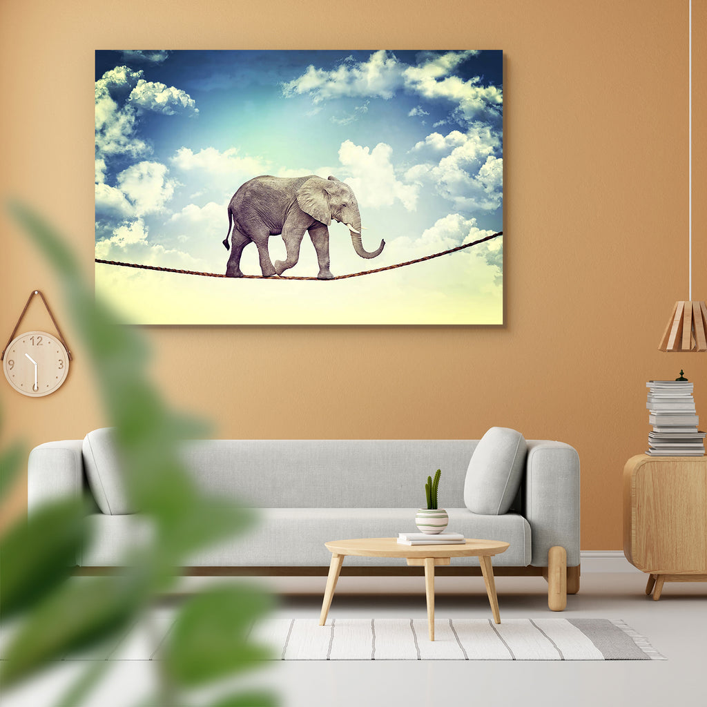 Acrobat Elephant Peel & Stick Vinyl Wall Sticker-Laminated Wall Stickers-ART_VN_UN-IC 5006091 IC 5006091, Abstract Expressionism, Abstracts, Animals, Semi Abstract, Wildlife, acrobat, elephant, peel, stick, vinyl, wall, sticker, impossible, balance, abstract, animal, clouds, concept, heavy, mammal, rope, sky, solution, wild, artzfolio, wall sticker, wall stickers, wallpaper sticker, wall stickers for bedroom, wall decoration items for bedroom, wall decor for bedroom, wall stickers for hall, wall stickers fo