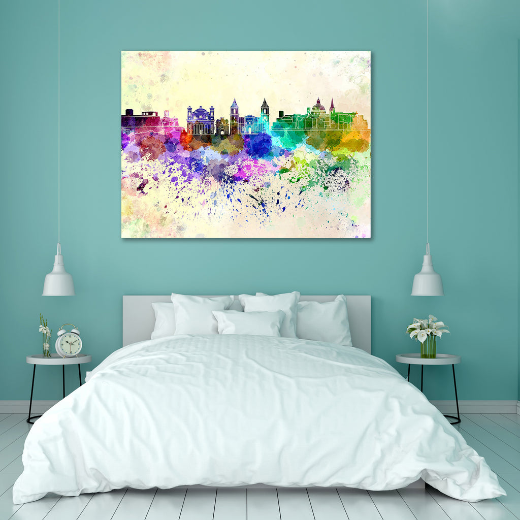 Valletta Skyline, Capital City of Malta Peel & Stick Vinyl Wall Sticker-Laminated Wall Stickers-ART_VN_UN-IC 5006284 IC 5006284, Abstract Expressionism, Abstracts, Ancient, Architecture, Art and Paintings, Cities, City Views, Historical, Illustrations, Landmarks, Medieval, Panorama, Places, Semi Abstract, Skylines, Splatter, Vintage, Watercolour, valletta, skyline, capital, city, of, malta, peel, stick, vinyl, wall, sticker, abstract, art, background, bright, cityscape, color, colorful, creativity, europe, 