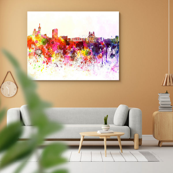 Marseilles Skyline, a port city in Southern France Peel & Stick Vinyl Wall Sticker-Laminated Wall Stickers-ART_VN_UN-IC 5006312 IC 5006312, Abstract Expressionism, Abstracts, Ancient, Architecture, Art and Paintings, Cities, City Views, French, Historical, Illustrations, Landmarks, Medieval, Panorama, Places, Semi Abstract, Skylines, Splatter, Vintage, Watercolour, marseilles, skyline, a, port, city, in, southern, france, peel, stick, vinyl, wall, sticker, for, home, decoration, abstract, art, background, b