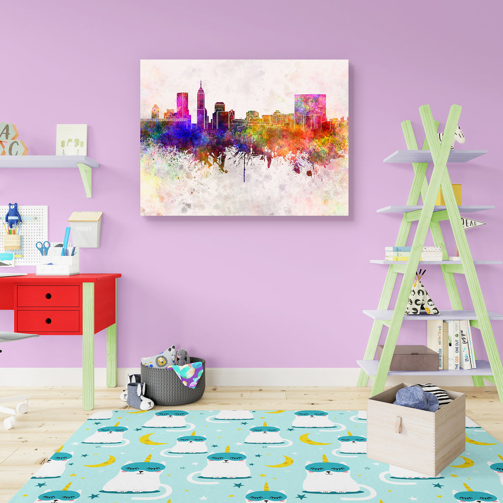 Indianapolis, USA, Skyline Peel & Stick Vinyl Wall Sticker-Laminated Wall Stickers-ART_VN_UN-IC 5006357 IC 5006357, Abstract Expressionism, Abstracts, American, Architecture, Art and Paintings, Cities, City Views, Illustrations, Landmarks, Panorama, Places, Semi Abstract, Skylines, Splatter, Watercolour, indianapolis, usa, skyline, peel, stick, vinyl, wall, sticker, abstract, art, background, bright, cityscape, color, colorful, creativity, grunge, illustration, indiana, landmark, monuments, north, america, 