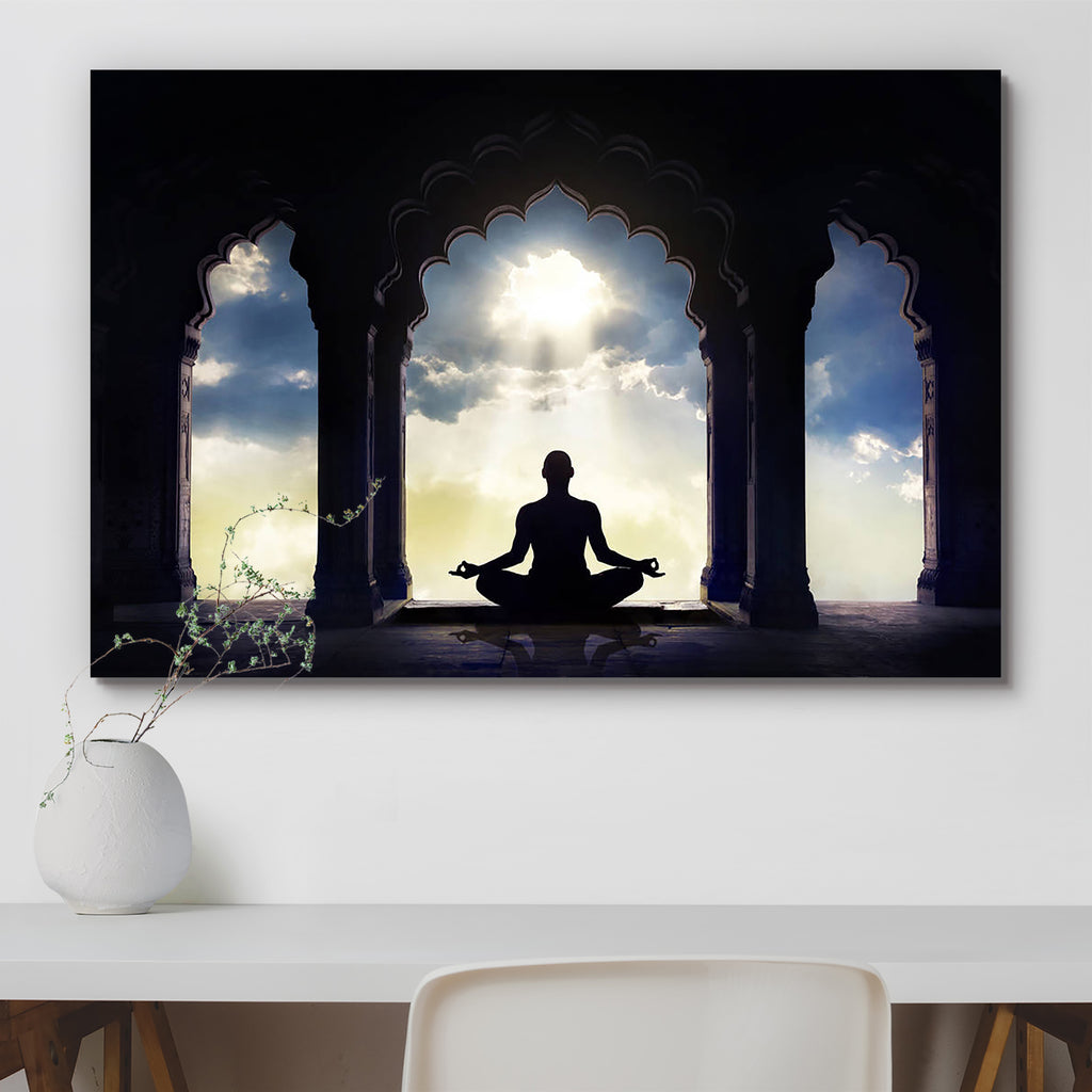 Meditating In Old Temple Peel & Stick Vinyl Wall Sticker-Laminated Wall Stickers-ART_VN_UN-IC 5006360 IC 5006360, Architecture, Asian, Black, Black and White, Buddhism, Decorative, God Ram, Health, Hinduism, Indian, Love, Religion, Religious, Romance, Spiritual, Sunsets, meditating, in, old, temple, peel, stick, vinyl, wall, sticker, meditation, hindu, monk, arch, ashram, asia, class, column, gate, glow, god, harmony, india, light, male, man, meditative, mental, mind, monument, oriental, palace, peace, pose