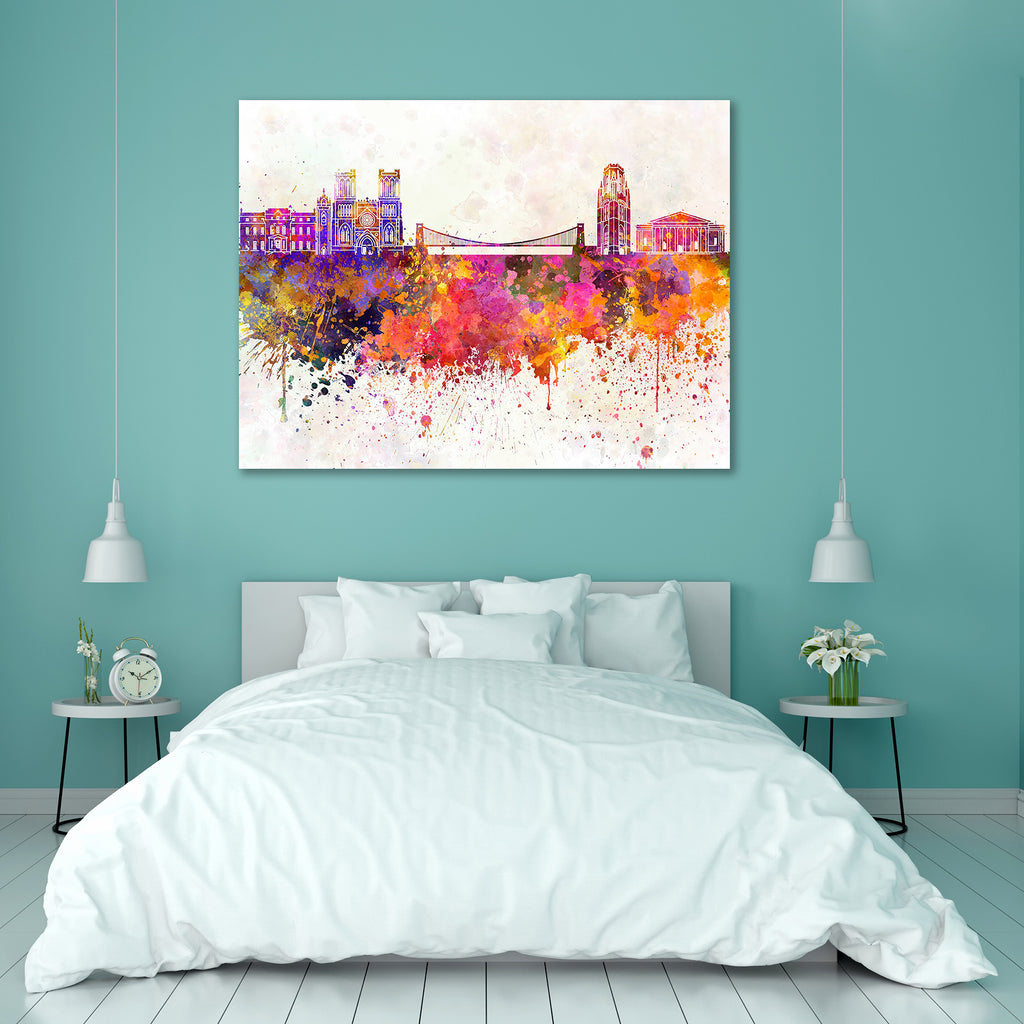 Skyline of Bristol, Southwest of England Peel & Stick Vinyl Wall Sticker-Laminated Wall Stickers-ART_VN_UN-IC 5006424 IC 5006424, Abstract Expressionism, Abstracts, Architecture, Art and Paintings, Cities, City Views, Illustrations, Landmarks, Panorama, Places, Semi Abstract, Skylines, Splatter, Watercolour, skyline, of, bristol, southwest, england, peel, stick, vinyl, wall, sticker, abstract, art, background, bright, cityscape, color, colorful, creativity, europe, grunge, illustration, landmark, monuments,