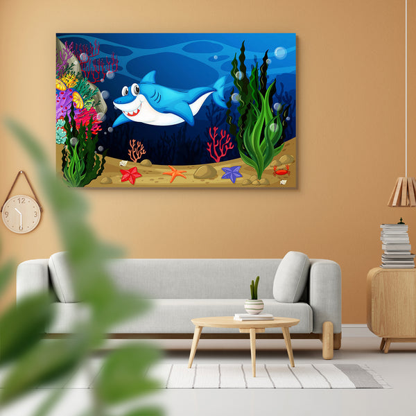 Shark Swimming In The Sea Peel & Stick Vinyl Wall Sticker-Laminated Wall Stickers-ART_VN_UN-IC 5006427 IC 5006427, Animals, Animated Cartoons, Art and Paintings, Botanical, Caricature, Cartoons, Digital, Digital Art, Drawing, Floral, Flowers, Graphic, Illustrations, Landscapes, Nature, Scenic, Wildlife, shark, swimming, in, the, sea, peel, stick, vinyl, wall, sticker, for, home, decoration, animal, blue, cartoon, clipart, coral, crab, creature, dark, fin, fish, illustration, landscape, living, mammal, ocean