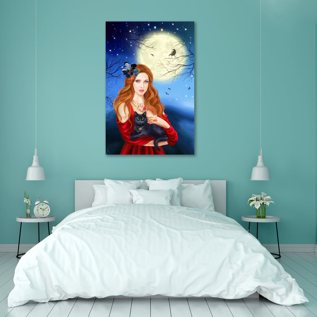 Night Landscape D2 Peel & Stick Vinyl Wall Sticker-Laminated Wall Stickers-ART_VN_UN-IC 5007046 IC 5007046, Black, Black and White, Landscapes, Scenic, night, landscape, d2, peel, stick, vinyl, wall, sticker, sorcerer, cat., moon., artzfolio, wall sticker, wall stickers, wallpaper sticker, wall stickers for bedroom, wall decoration items for bedroom, wall decor for bedroom, wall stickers for hall, wall stickers for living room, vinyl stickers for wall, vinyl stickers for furniture, wall decal, wall stickers