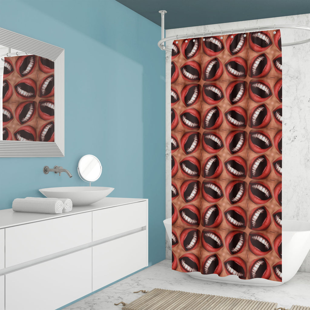 Smiling Mouths Washable Waterproof Shower Curtain-Shower Curtains-CUR_SH_EL-IC 5007186 IC 5007186, Abstract Expressionism, Abstracts, Geometric, Geometric Abstraction, Patterns, Semi Abstract, Surrealism, smiling, mouths, washable, waterproof, shower, curtain, abstract, background, bizarre, cheerful, close, closeup, delighted, emotion, freaky, fun, funny, geometrical, glad, happiness, happy, human, jovial, joy, joyful, laugh, laughing, laughter, lip, lips, macro, mouth, pattern, repeating, seamless, smiles,