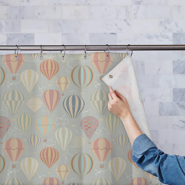 Air Balloons Washable Waterproof Shower Curtain-Shower Curtains-CUR_SH_EL-IC 5007207 IC 5007207, Ancient, Art and Paintings, Automobiles, Birds, Drawing, Festivals, Festivals and Occasions, Festive, Historical, Illustrations, Medieval, Paintings, Patterns, Retro, Signs, Signs and Symbols, Sports, Stripes, Transportation, Travel, Vehicles, Vintage, air, balloons, washable, waterproof, polyester, shower, curtain, eyelets, hot, balloon, seamless, above, adventure, aerial, art, aviation, background, ballooning,