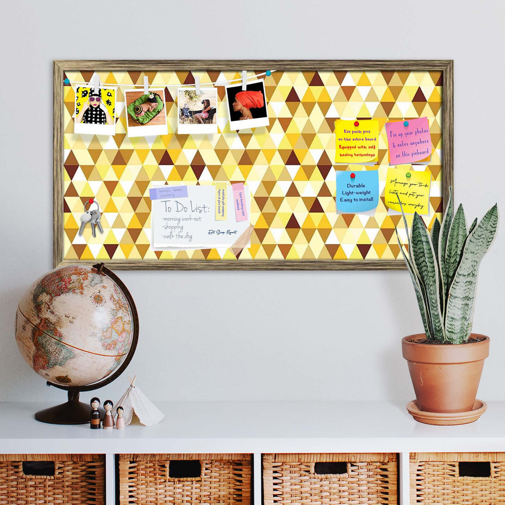 Gold Triangle Bulletin Board Notice Pin Board Soft Board | Framed-Bulletin Boards Framed-BLB_FR-IC 5007242 IC 5007242, Abstract Expressionism, Abstracts, Art and Paintings, Diamond, Fashion, Geometric, Geometric Abstraction, Illustrations, Modern Art, Patterns, Retro, Semi Abstract, Signs, Signs and Symbols, Symbols, Triangles, gold, triangle, bulletin, board, notice, pin, soft, framed, pattern, abstract, art, backdrop, background, beauty, bright, calmness, decor, decoration, design, element, fabric, funky,