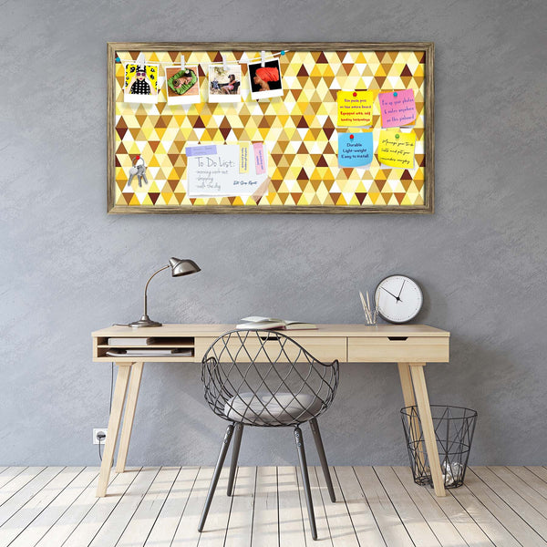 Gold Triangle Bulletin Board Notice Pin Board Soft Board | Framed-Bulletin Boards Framed-BLB_FR-IC 5007242 IC 5007242, Abstract Expressionism, Abstracts, Art and Paintings, Diamond, Fashion, Geometric, Geometric Abstraction, Illustrations, Modern Art, Patterns, Retro, Semi Abstract, Signs, Signs and Symbols, Symbols, Triangles, gold, triangle, bulletin, board, notice, pin, vision, soft, combo, with, thumb, push, pins, sticky, notes, antique, golden, frame, pattern, abstract, art, backdrop, background, beaut