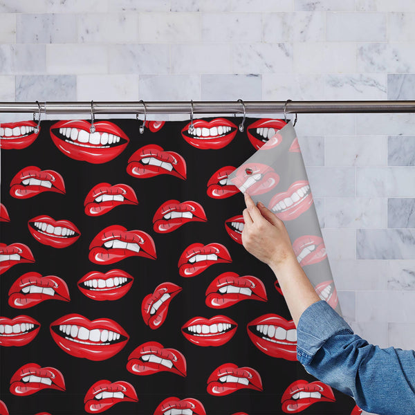 Lips D1 Washable Waterproof Shower Curtain-Shower Curtains-CUR_SH_EL-IC 5007360 IC 5007360, Art and Paintings, Illustrations, Love, Modern Art, Patterns, People, Pop Art, Romance, Signs, Signs and Symbols, lips, d1, washable, waterproof, polyester, shower, curtain, eyelets, pop, art, mouth, modern, background, beauty, color, colorful, cosmetic, design, desire, emotions, female, fun, funny, girl, illustration, kiss, laughter, lipstick, lover, makeup, open, paint, pattern, print, pucker, red, repeat, repetiti