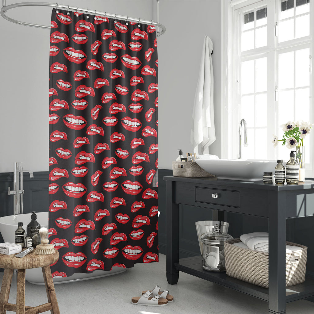 Lips D1 Washable Waterproof Shower Curtain-Shower Curtains-CUR_SH_EL-IC 5007360 IC 5007360, Art and Paintings, Illustrations, Love, Modern Art, Patterns, People, Pop Art, Romance, Signs, Signs and Symbols, lips, d1, washable, waterproof, shower, curtain, pop, art, mouth, modern, background, beauty, color, colorful, cosmetic, design, desire, emotions, female, fun, funny, girl, illustration, kiss, laughter, lipstick, lover, makeup, open, paint, pattern, print, pucker, red, repeat, repetition, seamless, shout,