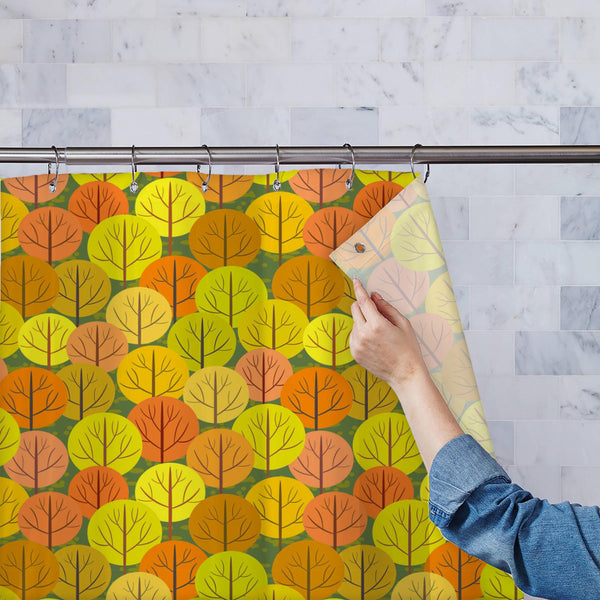 Autumn Forest D5 Washable Waterproof Shower Curtain-Shower Curtains-CUR_SH_EL-IC 5007367 IC 5007367, Abstract Expressionism, Abstracts, Art and Paintings, Botanical, Floral, Flowers, Illustrations, Landscapes, Modern Art, Nature, Patterns, Rural, Scenic, Seasons, Semi Abstract, Signs, Signs and Symbols, autumn, forest, d5, washable, waterproof, polyester, shower, curtain, eyelets, abstract, art, background, beautiful, beauty, branch, bright, brown, color, colorful, crown, decoration, design, endless, fall, 