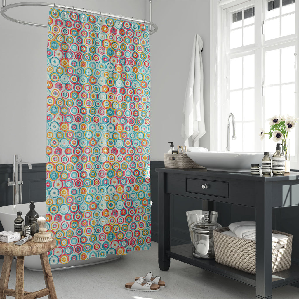 Psychedelic Style Washable Waterproof Shower Curtain-Shower Curtains-CUR_SH_EL-IC 5007374 IC 5007374, Abstract Expressionism, Abstracts, Ancient, Art and Paintings, Black, Black and White, Circle, Decorative, Drawing, Geometric, Geometric Abstraction, Historical, Illustrations, Medieval, Patterns, Semi Abstract, Signs, Signs and Symbols, Vintage, psychedelic, style, washable, waterproof, shower, curtain, abstract, art, artistic, background, beautiful, bright, brown, canvas, chemistry, circles, color, colorf