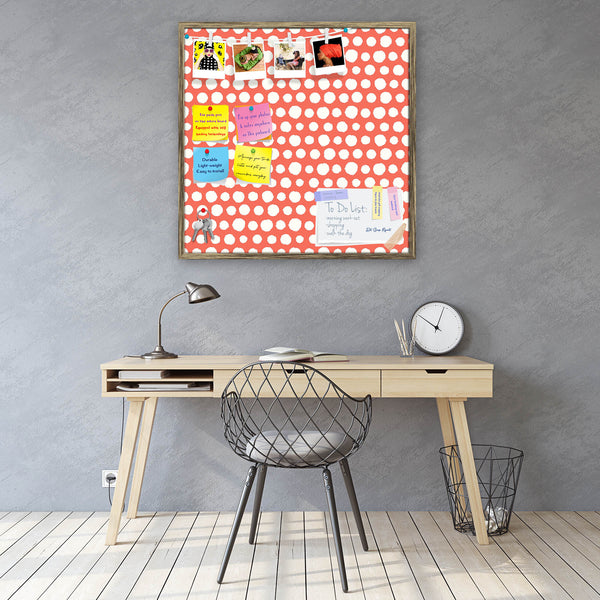 Painted Polka Dot Bulletin Board Notice Pin Board Soft Board | Framed-Bulletin Boards Framed-BLB_FR-IC 5007524 IC 5007524, Abstract Expressionism, Abstracts, Art and Paintings, Books, Circle, Decorative, Dots, Drawing, Geometric, Geometric Abstraction, Illustrations, Modern Art, Patterns, Retro, Semi Abstract, Signs, Signs and Symbols, Splatter, Watercolour, painted, polka, dot, bulletin, board, notice, pin, vision, soft, combo, with, thumb, push, pins, sticky, notes, antique, golden, frame, abstract, acryl