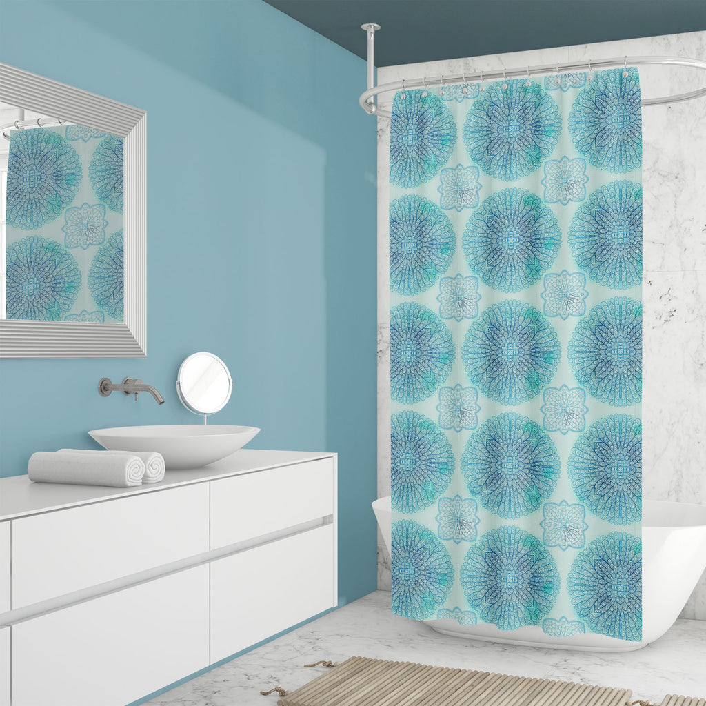 Ethnic Ornament D5 Washable Waterproof Shower Curtain-Shower Curtains-CUR_SH_EL-IC 5007550 IC 5007550, Abstract Expressionism, Abstracts, Allah, Arabic, Art and Paintings, Asian, Botanical, Circle, Cities, City Views, Culture, Drawing, Ethnic, Floral, Flowers, Geometric, Geometric Abstraction, Hinduism, Illustrations, Indian, Islam, Mandala, Nature, Paintings, Patterns, Retro, Semi Abstract, Signs, Signs and Symbols, Symbols, Traditional, Tribal, World Culture, ornament, d5, washable, waterproof, shower, cu