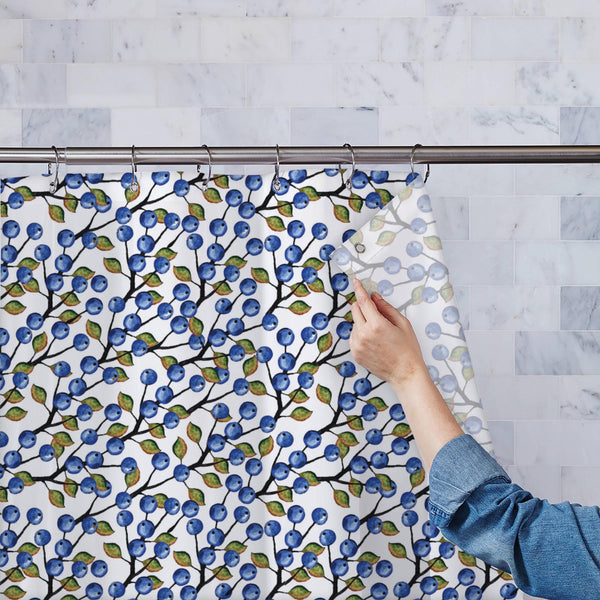 Blueberries Around Washable Waterproof Shower Curtain-Shower Curtains-CUR_SH_EL-IC 5007556 IC 5007556, Ancient, Art and Paintings, Beverage, Cuisine, Drawing, Food, Food and Beverage, Food and Drink, Historical, Illustrations, Kitchen, Medieval, Nature, Patterns, Scenic, Seasons, Vintage, Watercolour, Wooden, blueberries, around, washable, waterproof, polyester, shower, curtain, eyelets, art, autumn, backdrop, background, berries, blue, botany, bush, childhood, cooking, cyan, decor, decoration, drawn, endle