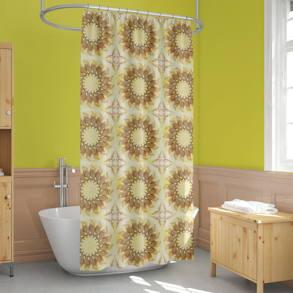 Ethnic Circular Ornament D2 Washable Waterproof Shower Curtain-Shower Curtains-CUR_SH_EL-IC 5007561 IC 5007561, Abstract Expressionism, Abstracts, Allah, Arabic, Art and Paintings, Asian, Botanical, Circle, Cities, City Views, Culture, Drawing, Ethnic, Floral, Flowers, Geometric, Geometric Abstraction, Hinduism, Illustrations, Indian, Islam, Mandala, Nature, Paintings, Patterns, Retro, Semi Abstract, Signs, Signs and Symbols, Symbols, Traditional, Tribal, World Culture, circular, ornament, d2, washable, wat