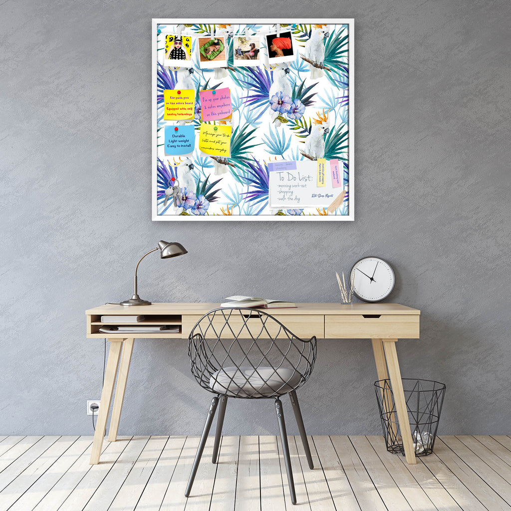 Tropic Parrot Bulletin Board Notice Pin Board Soft Board | Framed-Bulletin Boards Framed-BLB_FR-IC 5007602 IC 5007602, African, Animals, Birds, Black and White, Botanical, Drawing, Floral, Flowers, Illustrations, Nature, Patterns, Scenic, Signs, Signs and Symbols, Tropical, Watercolour, White, Wildlife, tropic, parrot, bulletin, board, notice, pin, soft, framed, seamless, pattern, jungle, parrots, tropics, watercolor, leaves, africa, animal, background, beautiful, bird, blue, bright, design, exotic, fabric,