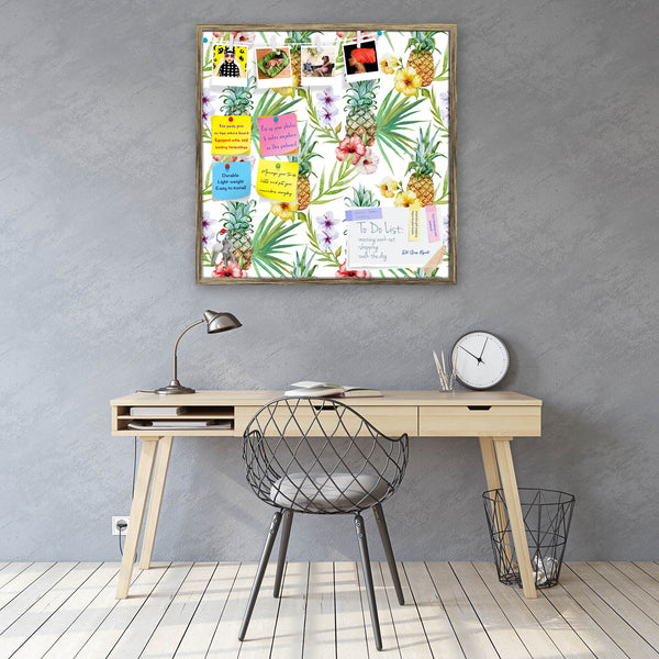 Pineapples & Hibiscus Bulletin Board Notice Pin Board Soft Board | Framed-Bulletin Boards Framed-BLB_FR-IC 5007603 IC 5007603, Abstract Expressionism, Abstracts, Art and Paintings, Botanical, Digital, Digital Art, Floral, Flowers, Fruit and Vegetable, Fruits, Graphic, Hawaiian, Holidays, Illustrations, Nature, Patterns, Scenic, Semi Abstract, Signs, Signs and Symbols, Tropical, Watercolour, pineapples, hibiscus, bulletin, board, notice, pin, vision, soft, combo, with, thumb, push, pins, sticky, notes, antiq