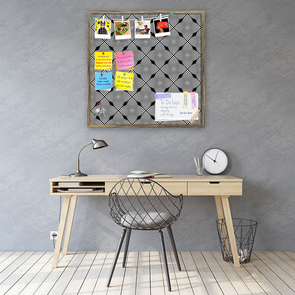 Monochrome Geometric D1 Bulletin Board Notice Pin Board Soft Board | Framed-Bulletin Boards Framed-BLB_FR-IC 5007623 IC 5007623, Abstract Expressionism, Abstracts, Art and Paintings, Black, Black and White, Check, Diamond, Digital, Digital Art, Geometric, Geometric Abstraction, Graphic, Grid Art, Illustrations, Modern Art, Patterns, Semi Abstract, Signs, Signs and Symbols, Stripes, White, monochrome, d1, bulletin, board, notice, pin, vision, soft, combo, with, thumb, push, pins, sticky, notes, antique, gold