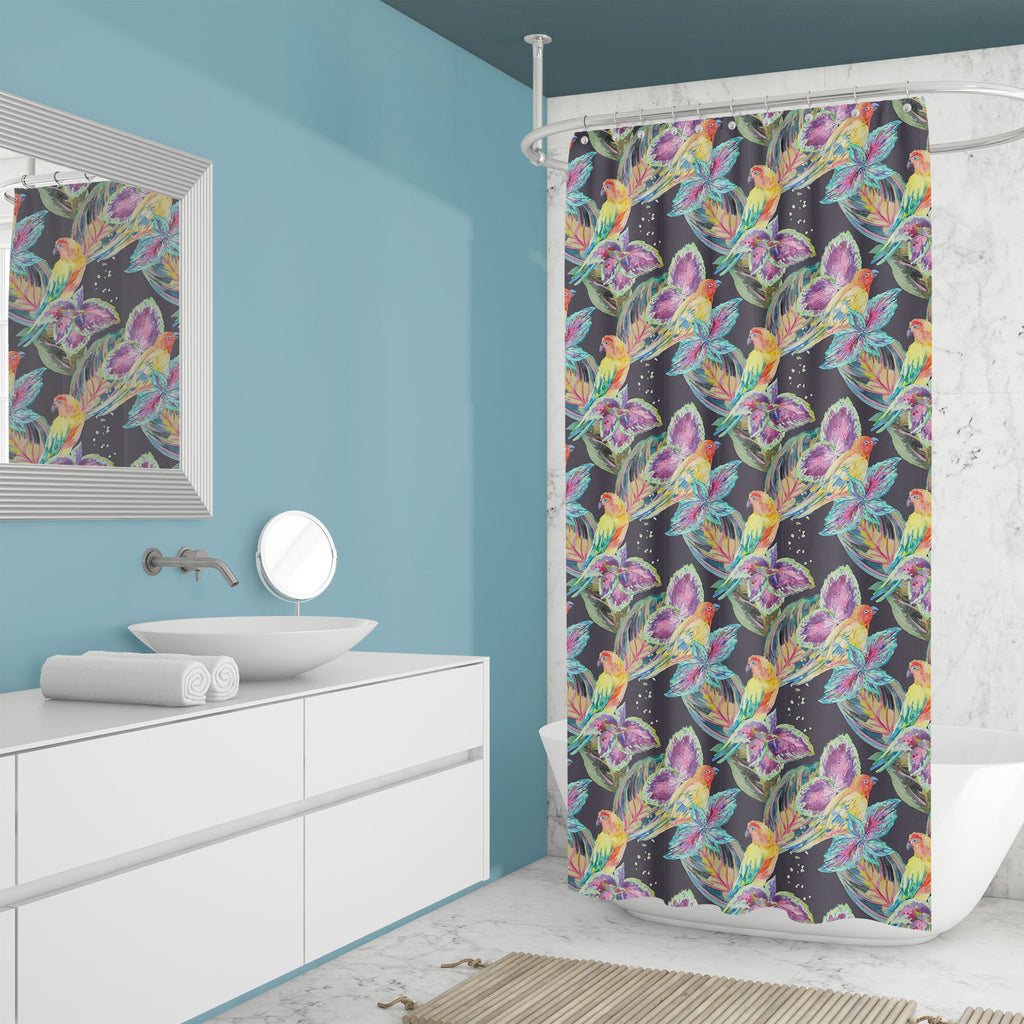 Exotic Art D1 Washable Waterproof Shower Curtain-Shower Curtains-CUR_SH_EL-IC 5007668 IC 5007668, African, Animals, Birds, Botanical, Culture, Ethnic, Fashion, Floral, Flowers, Hawaiian, Illustrations, Modern Art, Nature, Patterns, Pop Art, Signs, Signs and Symbols, Traditional, Tribal, Tropical, Watercolour, Wildlife, World Culture, exotic, art, d1, washable, waterproof, shower, curtain, parrot, boho, textiles, pattern, africa, animal, background, bird, botanic, design, drawn, fabric, flora, flower, flying