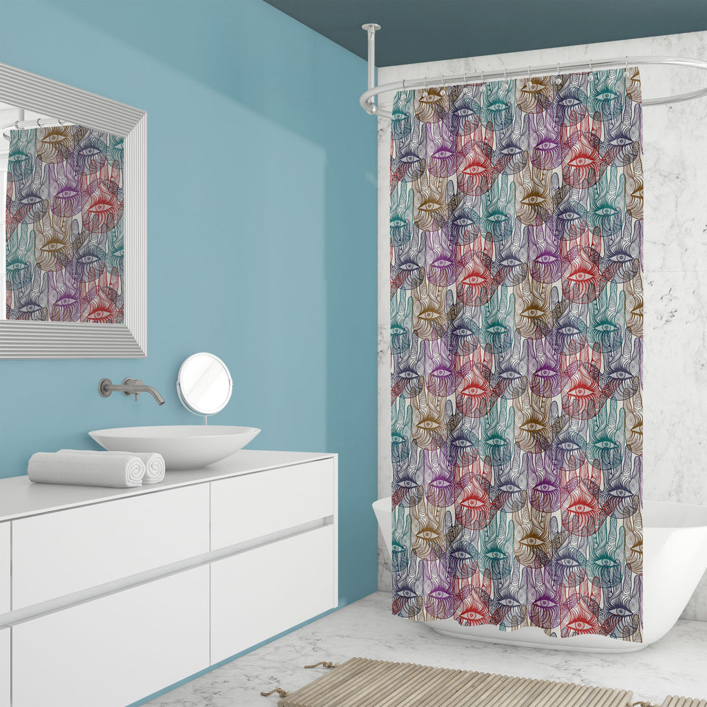 Mysterious Hands Washable Waterproof Shower Curtain-Shower Curtains-CUR_SH_EL-IC 5007874 IC 5007874, Abstract Expressionism, Abstracts, Allah, Arabic, Culture, Decorative, Drawing, Ethnic, Friends, Illustrations, Islam, Patterns, People, Semi Abstract, Signs, Signs and Symbols, Symbols, Traditional, Tribal, World Culture, mysterious, hands, washable, waterproof, shower, curtain, abstract, background, believe, berber, collaboration, colorful, concept, cooperation, decor, decoration, design, east, fabric, fun