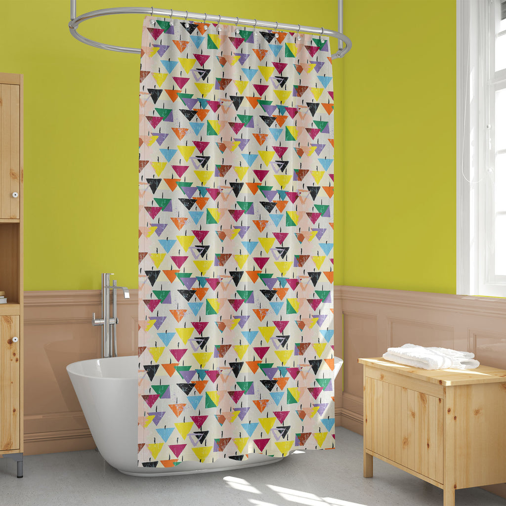 Strokes, Splashes And Triangles Washable Waterproof Shower Curtain-Shower Curtains-CUR_SH_EL-IC 5007896 IC 5007896, Abstract Expressionism, Abstracts, Ancient, Art and Paintings, Black, Black and White, Culture, Decorative, Digital, Digital Art, Ethnic, Geometric, Geometric Abstraction, Graffiti, Graphic, Historical, Illustrations, Medieval, Modern Art, Paintings, Patterns, Semi Abstract, Signs, Signs and Symbols, Splatter, Traditional, Triangles, Tribal, Vintage, World Culture, strokes, splashes, and, wash