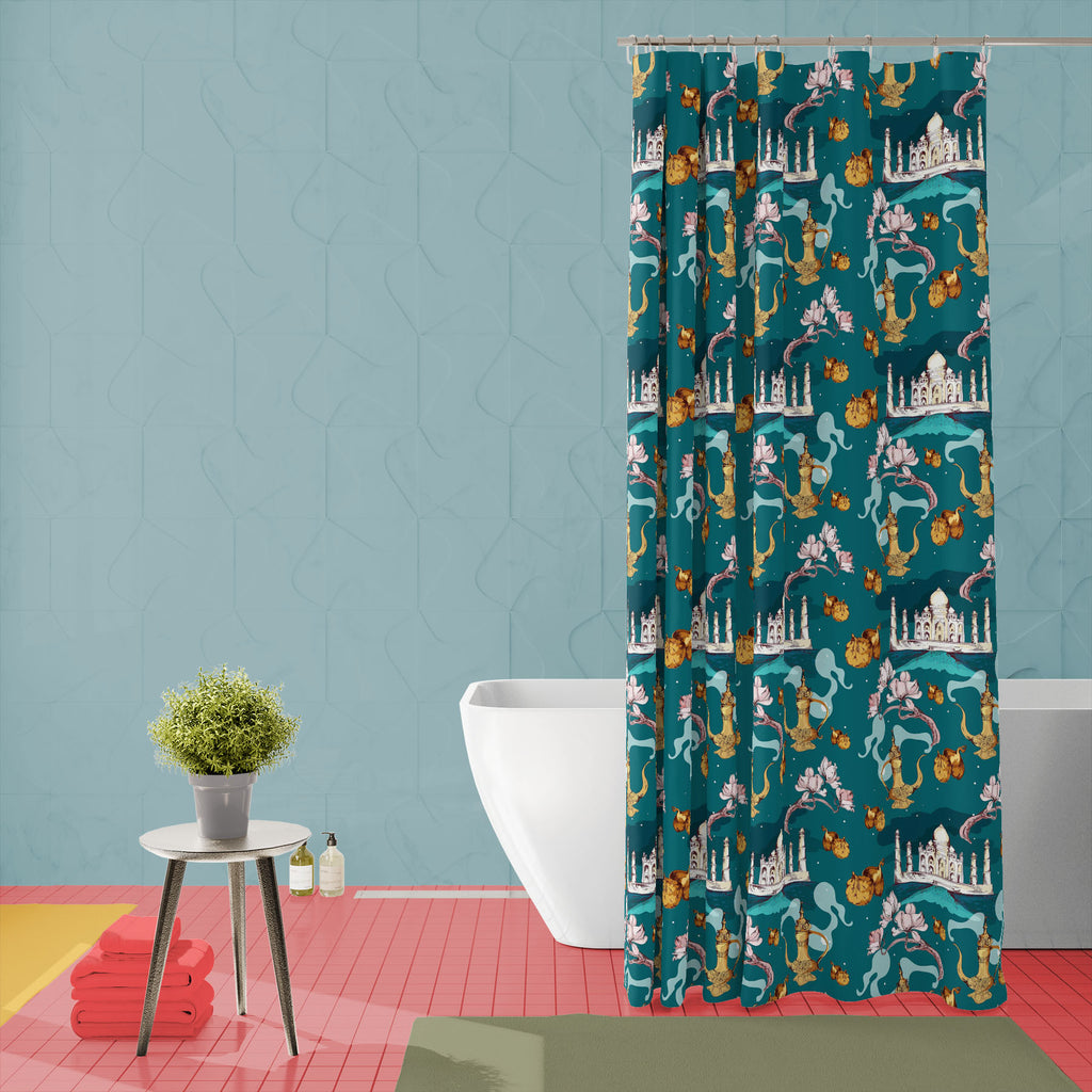 Taj Mahal And Antique Pot Washable Waterproof Shower Curtain-Shower Curtains-CUR_SH_EL-IC 5007900 IC 5007900, Abstract Expressionism, Abstracts, Architecture, Automobiles, Books, Botanical, Cities, City Views, Culture, Decorative, Ethnic, Floral, Flowers, Holidays, Illustrations, Indian, Landmarks, Nature, Patterns, Places, Retro, Semi Abstract, Signs, Signs and Symbols, Traditional, Transportation, Travel, Tribal, Vehicles, World Culture, taj, mahal, and, antique, pot, washable, waterproof, shower, curtain