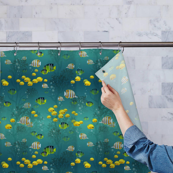 Fishes And Coral Underwater Washable Waterproof Shower Curtain-Shower Curtains-CUR_SH_EL-IC 5007910 IC 5007910, Abstract Expressionism, Abstracts, Automobiles, Books, Decorative, Illustrations, Nature, Patterns, Pets, Scenic, Semi Abstract, Signs, Signs and Symbols, Transportation, Travel, Tropical, Vehicles, fishes, and, coral, underwater, washable, waterproof, polyester, shower, curtain, eyelets, abstract, aquarium, aquatic, background, blue, bottom, club, color, cover, decoration, deep, design, dive, div