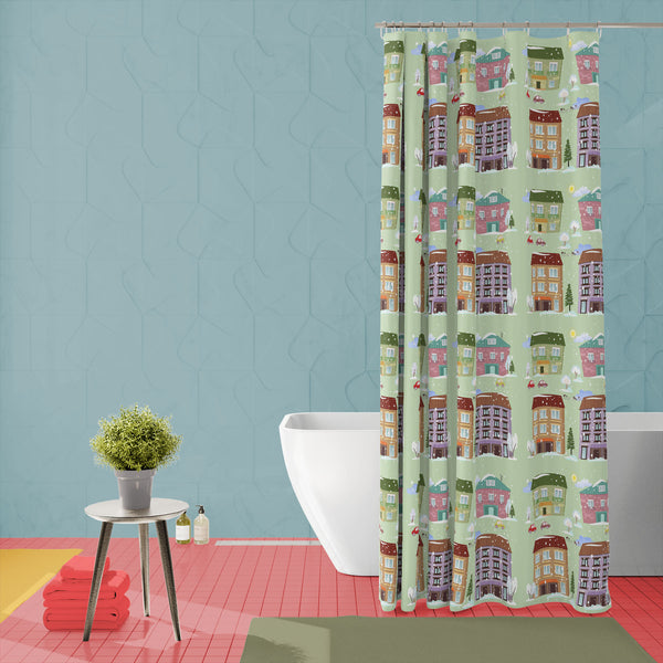 Cute Houses D4 Washable Waterproof Shower Curtain-Shower Curtains-CUR_SH_EL-IC 5007916 IC 5007916, Abstract Expressionism, Abstracts, Ancient, Animated Cartoons, Architecture, Art and Paintings, Birds, Caricature, Cars, Cartoons, Christianity, Cities, City Views, Digital, Digital Art, Graphic, Historical, Holidays, Illustrations, Landscapes, Medieval, Scenic, Seasons, Semi Abstract, Signs, Signs and Symbols, Vintage, cute, houses, d4, washable, waterproof, polyester, shower, curtain, eyelets, abstract, art,