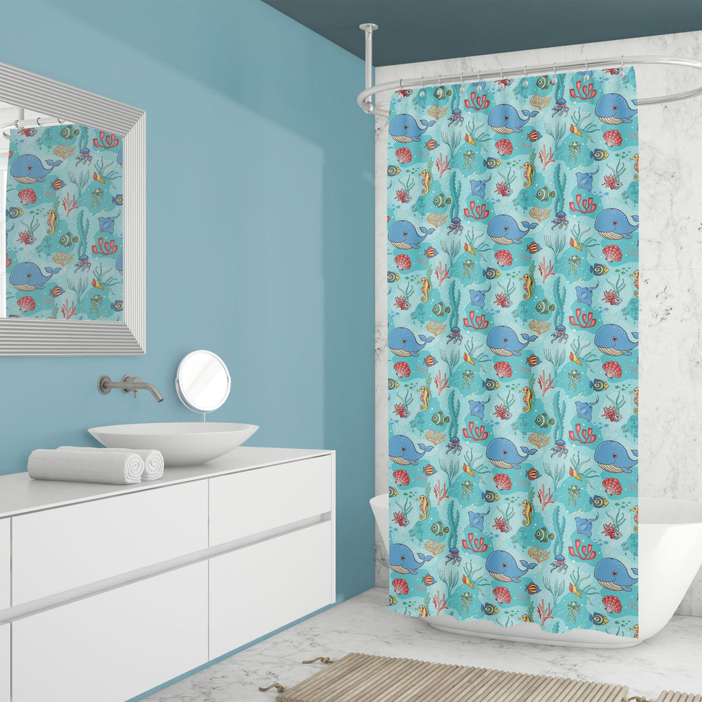 Cartoon Whale Washable Waterproof Shower Curtain-Shower Curtains-CUR_SH_EL-IC 5007979 IC 5007979, Animals, Animated Cartoons, Art and Paintings, Caricature, Cartoons, Digital, Digital Art, Drawing, Graphic, Illustrations, Nature, Paintings, Patterns, Pets, Scenic, Signs, Signs and Symbols, Symbols, Wildlife, cartoon, whale, washable, waterproof, shower, curtain, aquatic, backgrounds, blue, cheerful, clip, colors, cute, design, diving, fish, fun, happiness, horse, jellyfish, joy, kelp, large, life, mammals, 