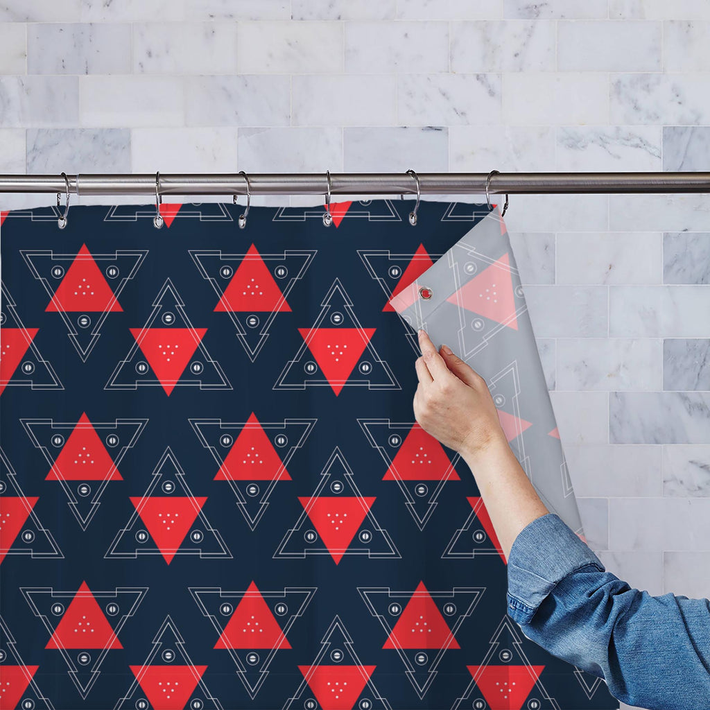 Abstract Geometric Pattern D2 Washable Waterproof Shower Curtain-Shower Curtains-CUR_SH_EL-IC 5007985 IC 5007985, Abstract Expressionism, Abstracts, Ancient, Art and Paintings, Decorative, Digital, Digital Art, Fashion, Geometric, Geometric Abstraction, Graphic, Grid Art, Hipster, Historical, Illustrations, Medieval, Minimalism, Modern Art, Patterns, Retro, Semi Abstract, Signs, Signs and Symbols, Stripes, Triangles, Vintage, abstract, pattern, d2, washable, waterproof, shower, curtain, art, backdrop, backg