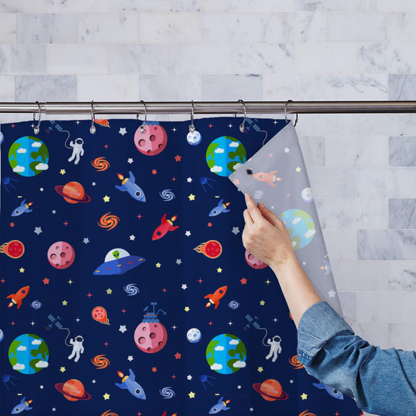 Space Travel Meteorites Rocket Astronaut Shuttle Washable Waterproof Shower Curtain-Shower Curtains-CUR_SH_EL-IC 5007992 IC 5007992, Abstract Expressionism, Abstracts, Art and Paintings, Astronomy, Automobiles, Books, Cosmology, Decorative, Education, Illustrations, Patterns, People, Schools, Science Fiction, Semi Abstract, Signs, Signs and Symbols, Space, Stars, Transportation, Travel, Universities, Vehicles, meteorites, rocket, astronaut, shuttle, washable, waterproof, polyester, shower, curtain, eyelets,