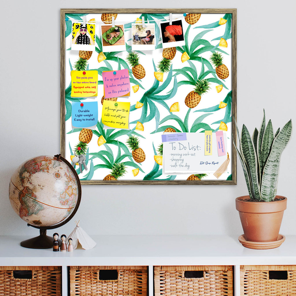 Pineapple And Leaves Bulletin Board Notice Pin Board Soft Board | Framed-Bulletin Boards Framed-BLB_FR-IC 5008001 IC 5008001, Abstract Expressionism, Abstracts, Ancient, Art and Paintings, Black and White, Botanical, Cuisine, Culture, Digital, Digital Art, Drawing, Ethnic, Floral, Flowers, Food, Food and Beverage, Food and Drink, Fruit and Vegetable, Fruits, Graphic, Hawaiian, Historical, Illustrations, Medieval, Nature, Paintings, Patterns, Scenic, Seasons, Semi Abstract, Signs, Signs and Symbols, Traditio