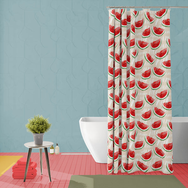 Watercolor Watermelons Washable Waterproof Shower Curtain-Shower Curtains-CUR_SH_EL-IC 5008014 IC 5008014, Ancient, Art and Paintings, Cuisine, Drawing, Food, Food and Beverage, Food and Drink, Fruit and Vegetable, Fruits, Historical, Illustrations, Medieval, Nature, Patterns, Scenic, Seasons, Vintage, Watercolour, watercolor, watermelons, washable, waterproof, polyester, shower, curtain, eyelets, watermelon, melon, aquarelle, art, autumn, background, blob, brush, canvas, card, decor, decorated, eating, fre