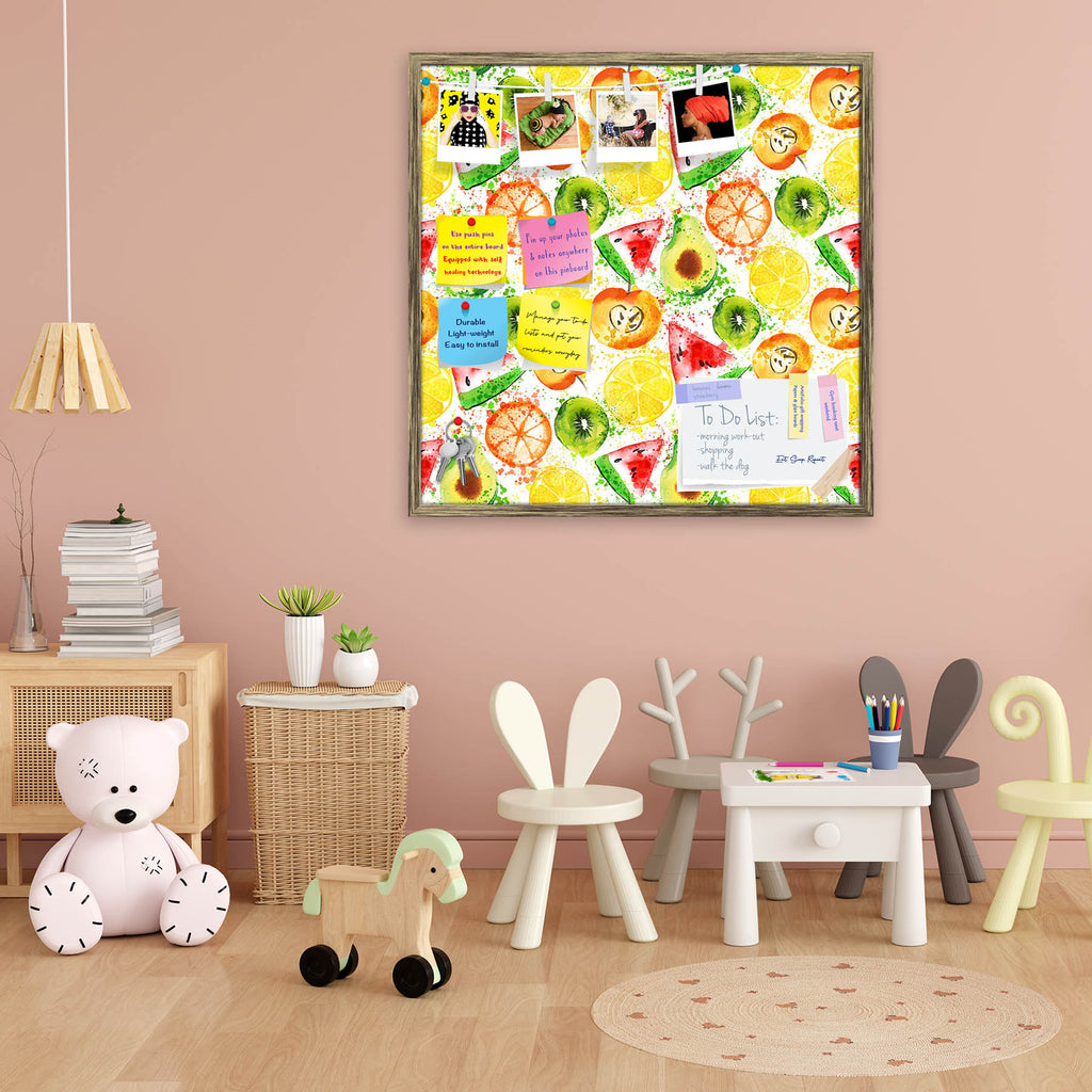 Watercolor Fruits Art Bulletin Board Notice Pin Board Soft Board | Framed-Bulletin Boards Framed-BLB_FR-IC 5008019 IC 5008019, Ancient, Art and Paintings, Beverage, Cuisine, Dance, Digital, Digital Art, Drawing, Food, Food and Beverage, Food and Drink, Fruit and Vegetable, Fruits, Graphic, Historical, Kitchen, Medieval, Music and Dance, Nature, Patterns, Scenic, Sketches, Splatter, Vintage, Watercolour, watercolor, art, bulletin, board, notice, pin, soft, framed, fruit, background, pattern, seamless, juice,