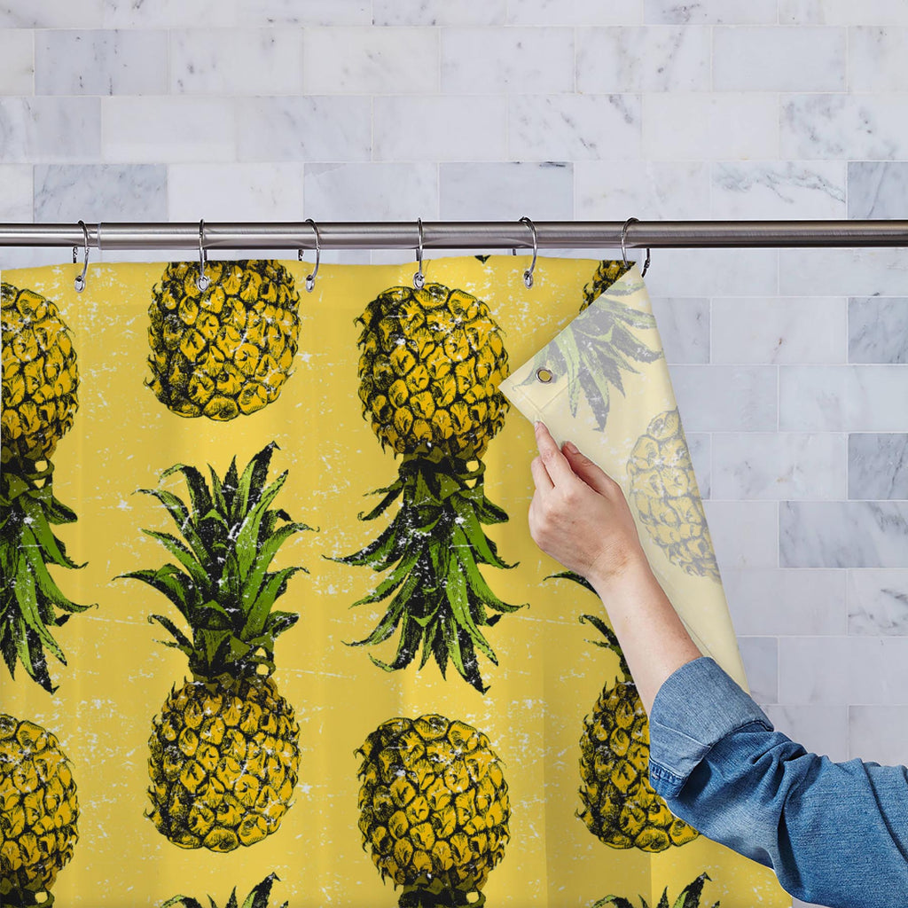 Pineapple Pattern Washable Waterproof Shower Curtain-Shower Curtains-CUR_SH_EL-IC 5008070 IC 5008070, Ancient, Art and Paintings, Cuisine, Drawing, Food, Food and Beverage, Food and Drink, Fruit and Vegetable, Fruits, Hand Drawn, Health, Historical, Icons, Illustrations, Medieval, Nature, Patterns, Scenic, Signs, Signs and Symbols, Sketches, Symbols, Tropical, Vintage, pineapple, pattern, washable, waterproof, shower, curtain, ananas, art, background, color, design, dessert, diet, dieting, eating, fresh, fr