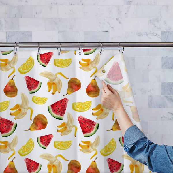 Watercolor Fruit Patterns, Art and Paintings, Cuisine, Drawing, Food, Food and Beverage, Food and Drink, Fruit and Vegetable, Fruits, Health, Illustrations, Nature, Patterns, Scenic, Sketches, Splatter, Tropical, Watercolour, 108 inch, 6feet, 72inch, 7feet, 84 inch, bathroom, bathtub, curtain, custom, dark, design, eyelet, home, hotel, plastic, polyester, pvc, set of 2, shower, single, vinyl, washable, washroom, waterproof, , , , 