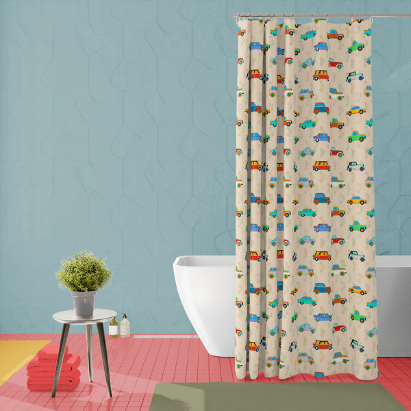 Cute Car Pattern D2 Washable Waterproof Shower Curtain-Shower Curtains-CUR_SH_EL-IC 5008090 IC 5008090, Abstract Expressionism, Abstracts, Ancient, Animated Cartoons, Art and Paintings, Automobiles, Caricature, Cars, Cartoons, Cities, City Views, Decorative, Digital, Digital Art, Graphic, Historical, Illustrations, Medieval, Patterns, Retro, Semi Abstract, Signs, Signs and Symbols, Sports, Symbols, Transportation, Travel, Urban, Vehicles, Vintage, cute, car, pattern, d2, washable, waterproof, polyester, sho