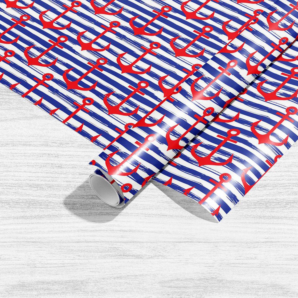 Anchors On Stripes D1 Art & Craft Gift Wrapping Paper-Wrapping Papers-WRP_PP-IC 5008122 IC 5008122, Abstract Expressionism, Abstracts, Art and Paintings, Automobiles, Black and White, Digital, Digital Art, Graphic, Illustrations, Nautical, Patterns, Semi Abstract, Signs, Signs and Symbols, Stripes, Transportation, Travel, Vehicles, White, anchors, on, d1, art, craft, gift, wrapping, paper, abstract, anchor, backdrop, background, blue, brush, clothes, cover, cruise, decoration, design, draw, fabric, hand, il