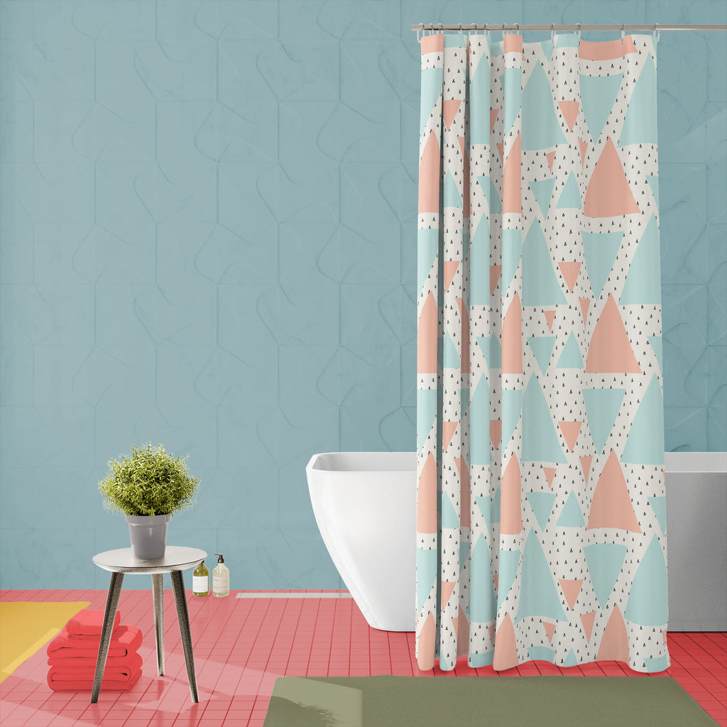 Abstract Geometric Pattern D7 Washable Waterproof Shower Curtain-Shower Curtains-CUR_SH_EL-IC 5008194 IC 5008194, Abstract Expressionism, Abstracts, Ancient, Decorative, Digital, Digital Art, Geometric, Geometric Abstraction, Graphic, Historical, Illustrations, Medieval, Modern Art, Patterns, Retro, Scandinavian, Semi Abstract, Signs, Signs and Symbols, Triangles, Vintage, abstract, pattern, d7, washable, waterproof, shower, curtain, nordic, design, triangle, background, card, color, cool, creative, decor, 