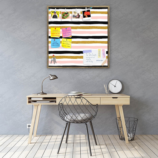 Striped Pattern Bulletin Board Notice Pin Board Soft Board | Framed-Bulletin Boards Framed-BLB_FR-IC 5008218 IC 5008218, Art and Paintings, Black, Black and White, Books, Digital, Digital Art, Fashion, Graphic, Illustrations, Inspirational, Modern Art, Motivation, Motivational, Paintings, Patterns, Signs, Signs and Symbols, Stripes, Watercolour, Wedding, White, striped, pattern, bulletin, board, notice, pin, vision, soft, combo, with, thumb, push, pins, sticky, notes, antique, golden, frame, gold, glitter, 