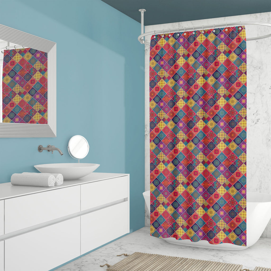 Ethnic Floral Pattern D1 Washable Waterproof Shower Curtain-Shower Curtains-CUR_SH_EL-IC 5008224 IC 5008224, Abstract Expressionism, Abstracts, Allah, Ancient, Arabic, Art and Paintings, Asian, Botanical, Chinese, Circle, Culture, Decorative, Drawing, Ethnic, Floral, Flowers, Geometric Abstraction, Historical, Indian, Islam, Mandala, Medieval, Nature, Patterns, Retro, Semi Abstract, Signs, Signs and Symbols, Traditional, Tribal, Turkish, Vintage, World Culture, pattern, d1, washable, waterproof, shower, cur