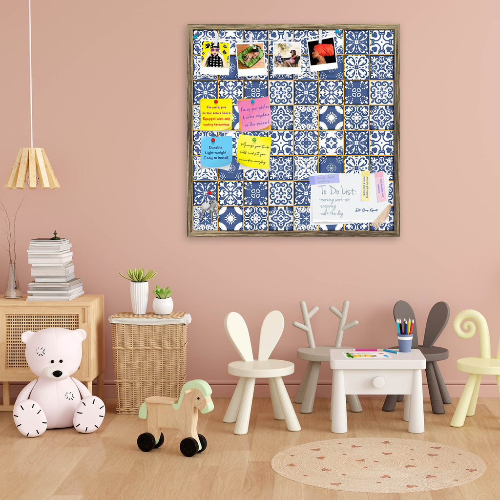 Blue & White Moroccan Bulletin Board Notice Pin Board Soft Board | Framed-Bulletin Boards Framed-BLB_FR-IC 5008231 IC 5008231, Allah, Ancient, Arabic, Aztec, Black and White, Botanical, Culture, Decorative, Ethnic, Floral, Flowers, Historical, Illustrations, Indian, Islam, Medieval, Moroccan, Nature, Patterns, Pets, Portuguese, Renaissance, Spanish, Traditional, Tribal, Vintage, White, World Culture, blue, bulletin, board, notice, pin, soft, framed, arabesque, azulejo, background, border, carpet, ceramic, c